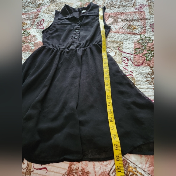 H&M DIVIDED Womens Collared Neck Button Down Sleeveless Black Dress Size 2 - Picture 8 of 10